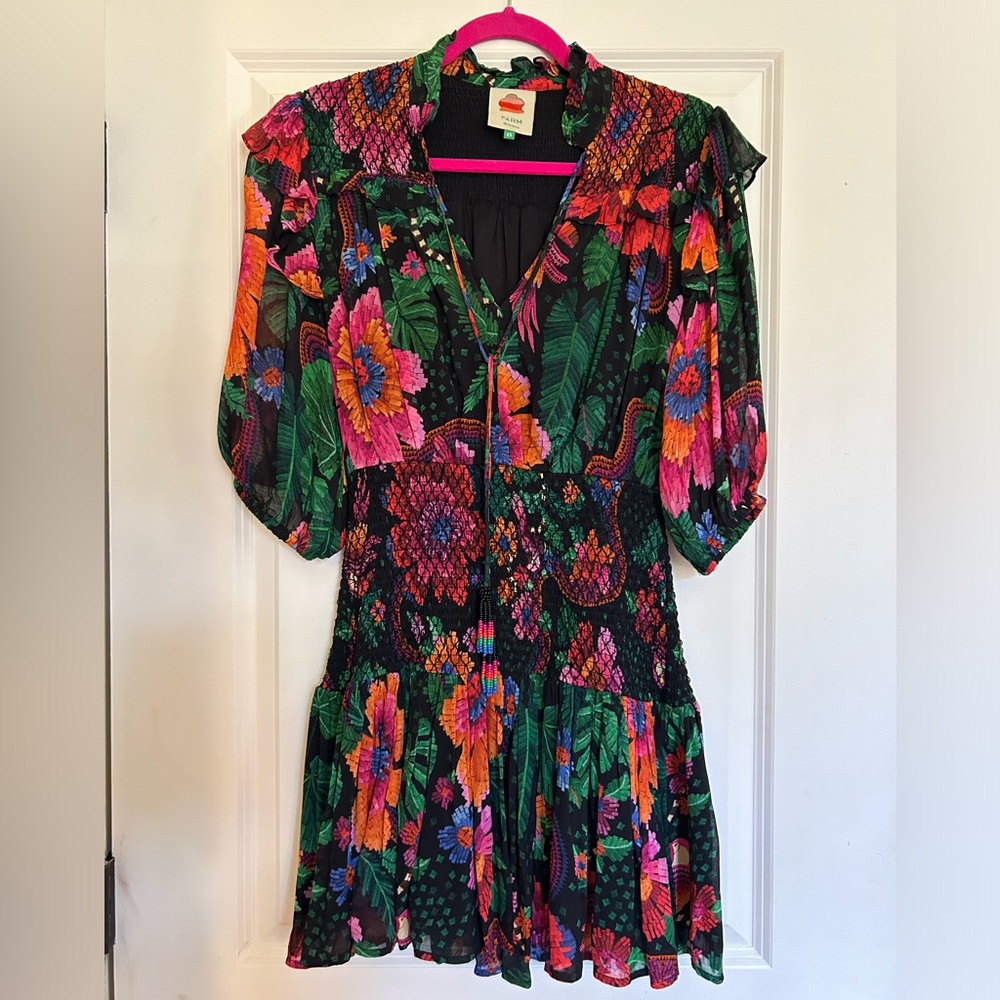 Farm Rio Size XS colorful floral mini dress